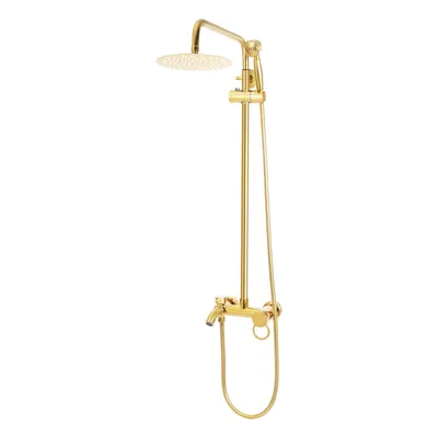 Zdjęcie produktu dla System prysznicowy Zestaw prysznicowy Gold Bateria prysznicowa ze słuchawką prysznicową Deszczownica Panel prysznicowy Bateria wannowa 20CM