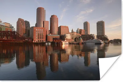 Produktbild von MuchoWow® Poster Skyline Boston 180x120 cm - Fotoplakat
