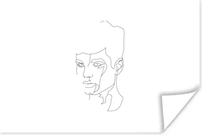 Produktbild von MuchoWow® Poster Kopf - Strichzeichnung - Mann 60x40 cm - Schlafzimmerdekoration