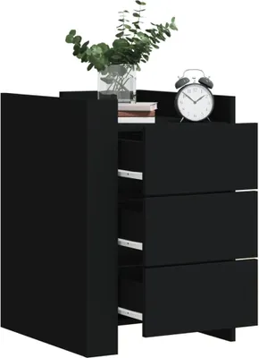 Produktbild von vidaXL Nachttisch Schwarz 45x50x65 cm Holzwerkstoff