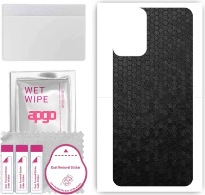 Produktbild von apgo Rückseite Schutzfolie, Skin, kompatibel mit Motorola Moto G 5G 2024, Hinten Displayschutzfolie aus Vinylfolie, kratzfest, einfache Montage - Schwarze Honigwabe