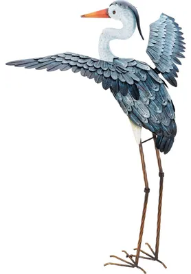 Produktbild von Progarden | Gartenfigur Kranich Vogel - 86 cm - Metall - Wetterfest - Elegante Gartendekoration - Naturgetreu