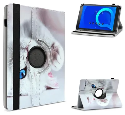 Produktbild von Tablet Hülle für Telekom T Tablet Tasche Schutzhülle Case 360 Grad Drehbar CoverFarbe 360 Uni:Motiv 4
