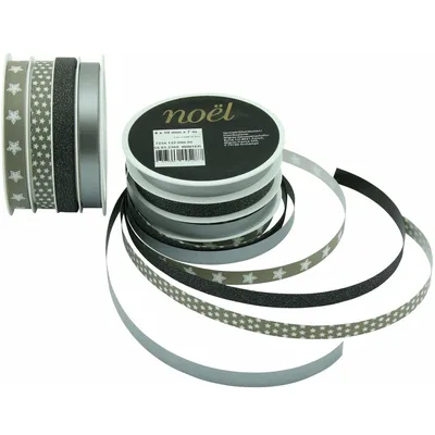 Image de Ruban de Noël hiver ruban cadeau 4 x 10 mm x 7 m - 2 rouleaux