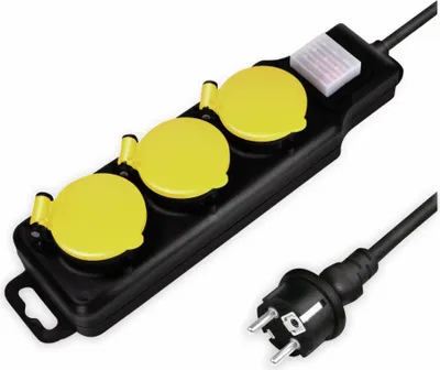 Produktbild von LogiLink Outdoor-Steckdosenleiste 3-fach schwarz IP44