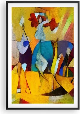 Produktbild von Gerahmtes Poster - Schwarzer Rahmen - Abstraktion modern - 61x91,5 cm - Wand Bild - Wanddeko - Wandbilder - Kunstposter - Wandposter - Bilderrahmen - Bilder - Kunstdruck - Wandbild - P2BPA61x91-3455