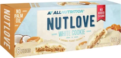 Immagine prodotto di ALLNUTRITION NUTLOVE Biscotto Bianco 128 g caramello-arachidi-cocco / Alimenti salutari / Deliziosi biscotti ispirati alla crema della serie NUTLOVE