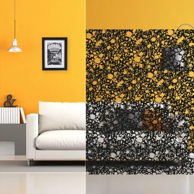 Produktbild von DIMEXACT - DIMEXACT Selbstklebende Dekorfolie mit Motiven für Fenster, Schwarze Blumen, Breite 1,52 m, Rolle -152 cm x 10 m - en Rouleau