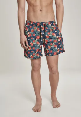 Obrázek produktu pro Pánské kraťasy Urban Classics Pattern?Swim Shorts blk/tropical - 6XL