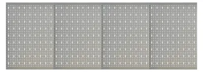 Produktbild von 4x Werkzeugwand für 160cm lange Werkbänke Lochblech Lochwand Werkstattwand Werkstatt Lochwandsystem Metallwand Euro Lochung 40x58cm Stahl