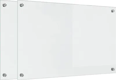 Immagine prodotto di vidaXL Pannello da cucina, 2 pezzi, trasparente, 80 x 50 cm, vetro temperato