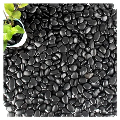 Produktbild von Schwarze polierte Kieselsteine für Steingarten und Gehwege 10-20mm 1KG