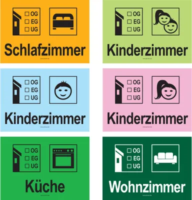 Produktbild von PRICARO Umzugsaufkleber "Komplettpaket Haus", 180 Stück