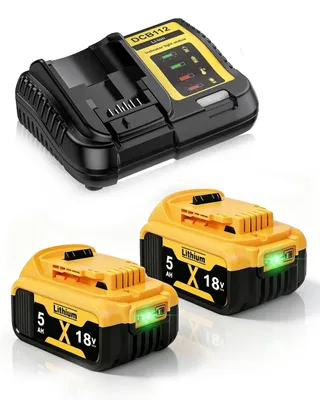 2er-Pack 5000 mAh Ersatzakku 18V + 4A Ladegerät