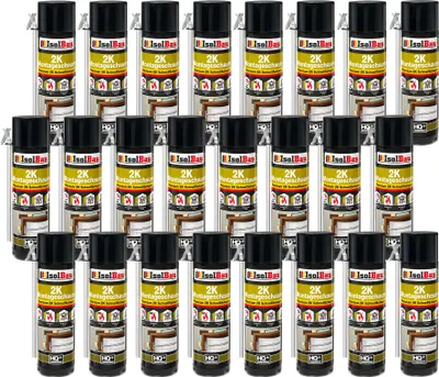 Produktbild von Isolbau 2K Montageschaum B2 Zargenschaum - 24 x 400 ml Premium PolyurethanSchnellschaum für Türen, Fenster, Dämmung & Montage