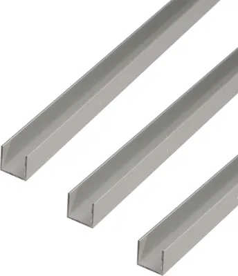 Immagine prodotto di Alberts 498375 Profilo a U, alluminio, anodizzato argento, 1000 x 20 x 20 mm, set da 3