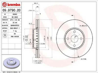 Produktbild von BREMBO Bremsscheiben (2 Stück) Vorderachse 09.9790.20