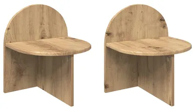 Image de Table de chevet 2 pc Chêne artisanal 40 x 35,5 x 45,5 cm