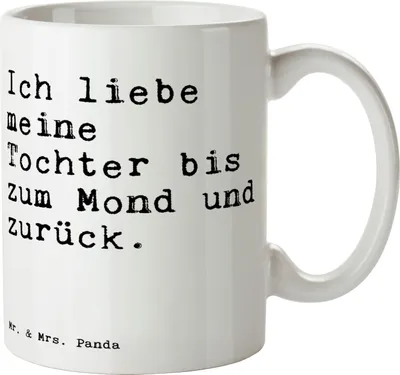 Produktbild von Mr. & Mrs. Panda Teetasse Ich liebe meine Tochter... - Weiß - Geschenk, Sprüche, Becher, Tasse, Mutter, Familie, Spruch Weisheiten Zitate Lustig Weisheit Worte, Tochter