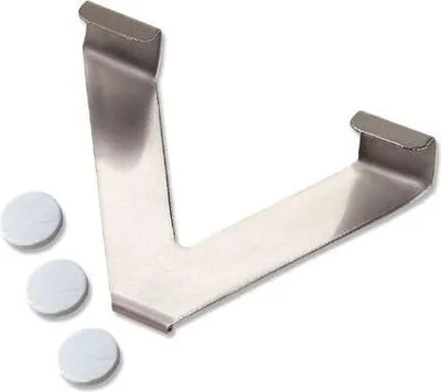 Produktbild von Interdeco Fensterhaken / Dekohaken für Raffrollos Edelstahl-Optik V-Form, Pack. 2 Stück