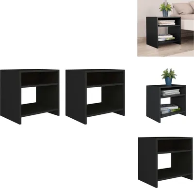 Obrázek produktu pro vidaXL Noční stolky 2 ks černé 40x30x40 cm materiál na bázi dřeva - Noční stolky