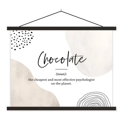 Produktbild von MuchoWow® Textilposter Sprichwörter - Schokolade - Zitate - Wörterbuch - Definition Schokolade 40x30 cm mit schwarzem Rahmen - Dekorationen