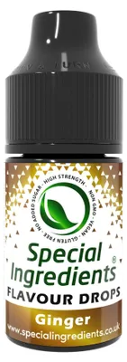 Image de Gouttes aromatisantes spéciales, saveur gingembre, 30 ml. Arôme alimentaire concentré, idéal pour aromatiser les pâtisseries, les plats et les boissons