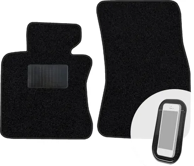 Produktbild von moto-MOLTICO Vorne Fußmatten Auto Velours Autoteppiche Schwarz Automatten Set 2-teilig passend für BMW 6er E63 2004-2011