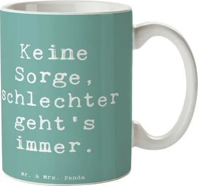 Produktbild von Mr. & Mrs. Panda Kaffeetasse Spruch Hoffnung in schwierigen Zeiten - Meeresbrise - Geschenk, Zitat, Motivation, Zuversicht, Henkelpott, Positivität, Kaffeebecher, Trost