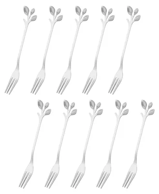 Imagen del producto de Cubiertos de acero inoxidable, 10 unidades, 12 cm, tenedor para postre para la cocina