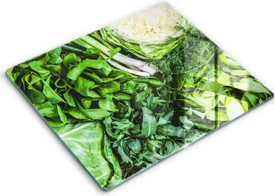Produktbild von Abdeckung Glas - Küchenabdeckung - 60x52 cm - Abdeckplatte -Grünes Gemüse