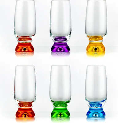 Produktbild von Biergläser Kristallglas Bierglas Bohemia Gina Painted 350 ml mehrfarbig handgemalt 6er Set