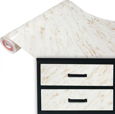 Produktbild von Klebefolie Möbel 67x100 cm - Carrara Beige - Selbstklebende Möbelfolie in Deko-Stil - Folie für Möbel ideal zum Renovieren von Schränken, Türen und Arbeitsplatten