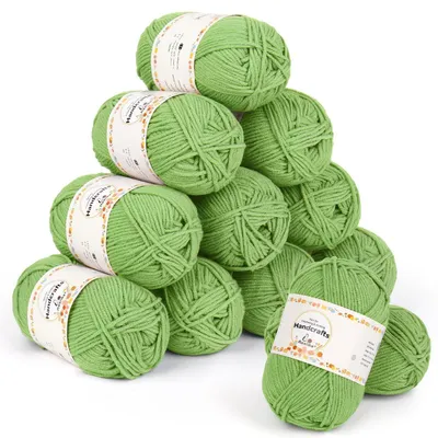 Zdjęcie produktu dla Przędza do szydełkowania, przędza do robienia na drutach, 600g (12 x 50g), poliakryl, Bunt, 5-nitkowa, idealna dla początkujących i profesjonalistów