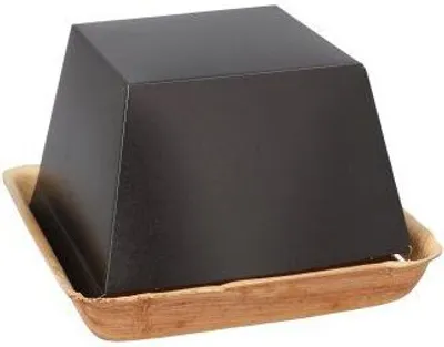 Produktbild von 100 Burgerboxen Palmblatt eckig 8 cm x 14 cm x 14 cm , klein mit separatem Deckel