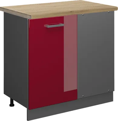 Obrázek produktu pro Rohová skříňka Vicco R-Line Červená vysoký lesk 86 cm , PD Dub, Model 46271