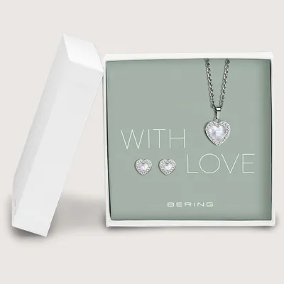 Zdjęcie produktu dla Zestaw biżuterii naszyjnik z wisiorkiem i kolczyki sztyfty - Bering Jewelry Model: 428-712-Silver