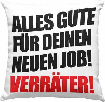 Produktbild von Trendation - Jobwechsel Deko-Kissen mit Füllung 40x40 Geschenk Kollegin Kollege Lustig Abschiedsgeschenk Sprüche - Alles Gute Für Deinen Neuen Job - (Grau)