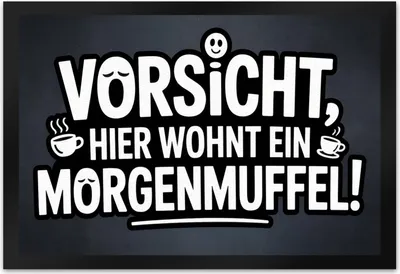 Produktbild von Vorsicht, hier wohnt ein Morgenmuffel! Fußmatte XL in 40x60 cm Humor