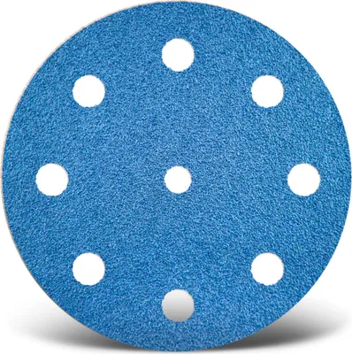 Produktbild von MENZER Blue Klett-Schleifscheiben, 125 mm, 9-Loch, f. Exzenterschleifer, Zirkonkorund (25 Stk.) K100