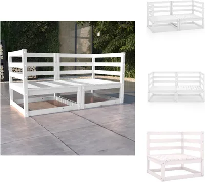 Zdjęcie produktu dla vidaXL Sofa ogrodowa 2-osobowa biała z litego drewna sosnowego - Sofy ogrodowe