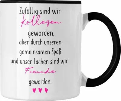 Produktbild von Trendation - Kollegen Tasse Geschenk Wenn Aus Kollegen Freunde Werden Kaffeetasse Abschiedsgeschenk (Schwarz)