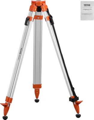 Productafbeelding van VEVOR laserwaterpasstatief, met 5/8"-11 schroefdraadbevestiging, hoogteverstelling van 16,53 tot 65,55 inch, robuust meetstatief voor bouwlasers, waterpassen en scanners, met intrekbare poten