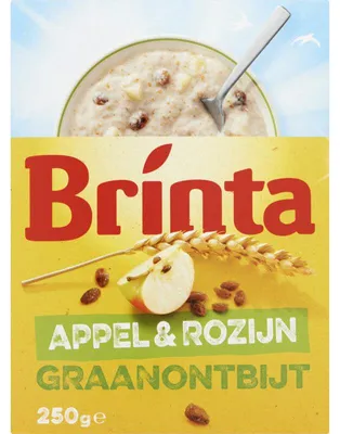 Produktbild von Brinta Graanontbijt Apfel-Rosine 250g – Nährstoffreiches Frühstück mit Hafer, Apfel & Rosinen