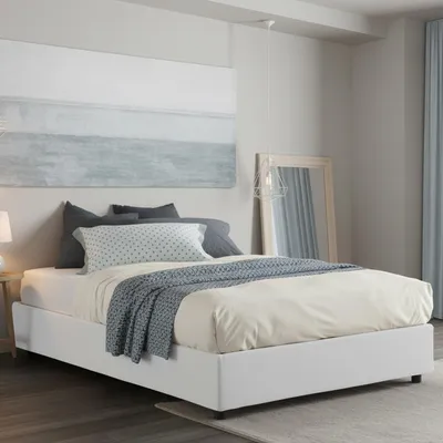 Produktbild von Doppelbett Maria, Containerbett mit Stoffbespannung, 100%  Italy, Frontöffnung, passend für Matratze Cm 160x200, Weiß