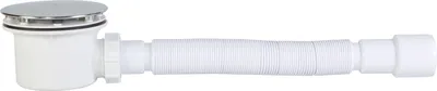 Produktbild von Duschablauf Siphon Ablaufgarnitur Abfluss Duschwanne Duschtasse Duschsiphon flexibles Rohr Ø 90 mm chrom