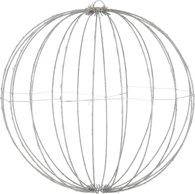 Produktbild von Luca Lighting Kugel Weihnachtsbeleuchtung mit 320 classic-weißen LED-Lämpchen - Ø50 cm - Silber