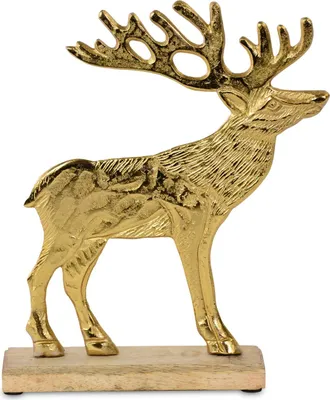 Produktbild von Riffelmacher Deko Elch zum Stellen | Aluminium | 25 x 6,5 cm | Gold | 24762