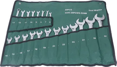 Image de 20Pcs Combination Wrench Set Metric CRV Steel Spanner Chrome Plated Dual Wrenches Hand Tool 6?32mm
