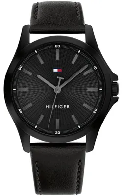 Produktbild von Tommy Hilfiger Uhr mit DREI-Zeiger-Quarzwerkfür Herren mit Schwarzes Lederarmban